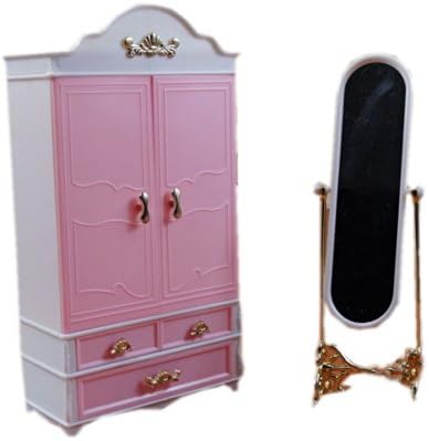 Doll's Closet &amp; Mirror Bed Room Furniture for 11 Inches Dolls