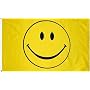 Happy Face (Smiley) Flag - 3 foot by 5 foot Polyester (NEW)