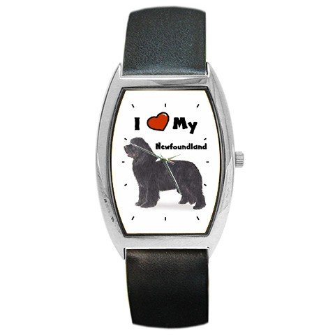 I Love My Newfoundland Barrel Style Metal Watch