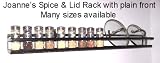 Wall Spice & Lid Rack Single Bar Front Amish Built AWSPC8-60 Choose length 12 inch to 60 inch: 16 inches long