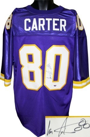 Cris Carter Autographed/Hand Signed Minnesota Vikings Purple Prostyle Jersey