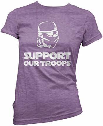 SUPPORT OUR TROOPS WOMENS SHIRT STAR WARS PARODY LADIES T-SHIRT (2XL, Heather Purple)