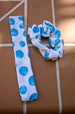 Blue Polka Dot Swimsuit Headband/Hatband: Swimwear Head/Hatband Only