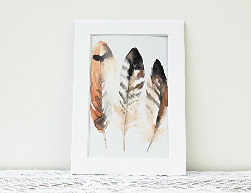 Three Feathers Watercolor Print
