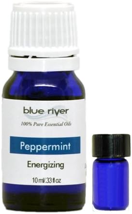 Peppermint Essential Oil with Free Pocket Vial. 100% Pure, Undiluted. 10ML Blue River
