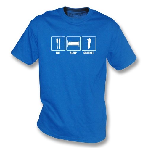 Eat, Sleep, Cricket t-shirt, Color Royal Blue