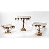 Opulent Treasures Square Chandelier Cake Stands Set of 3 (Gold)