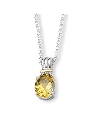 Sterling Silver & 14k Gold Citrine and Diamond Necklace