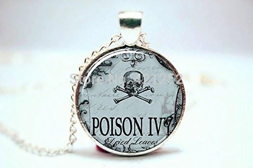 Pretty Lee 2015 Fashion Poison Necklace Spooky Halloween Jewelry Gothic Poison Ivy Pendant Glass Photo Cabochon Necklace Christmas gift