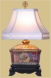 Asian Furniture & D&eacute;cor - 16" Japanese Style Satsuma Porcelain Wedding Box Oriental Lamp