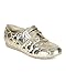 Nature Breeze Women Metallic Leatherette Round Toe Quilted Velcro Sneaker CA75 - Gold