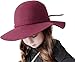 Bienvenu Kids Girl's Vintage Dome 100% Wool Felt Bowler Cap Floppy Hat Bow