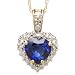 10k Yellow Gold Heart Shaped Lab-Created Sapphire and Diamond Pendant
