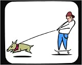 Decorated Mouse Pad with man, body, individuals, individual, humans, person, dog, human, skateboard, persons, pulling, leash, people