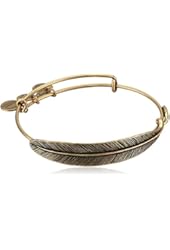 Alex and Ani Earth Sultry "Quill Feather" Rafaelian Gold-Tone Finish Bracelet