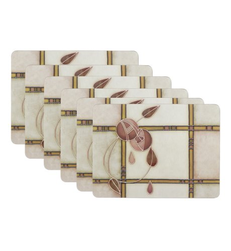 6 Rectangular Bud & Leaf Coasters