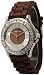 Women's Geneva New BROWN Platinum Silicone Rubber Jelly with CZ Crystal Rhinestones Face Bling Bezel