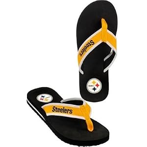 mens steelers flip flops