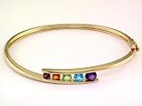 14K Journey Multi Gemstone Bangle
