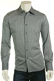 Trend By Corneliani Gray Stripe Point Collar Dress Shirt, Size 16 X 41