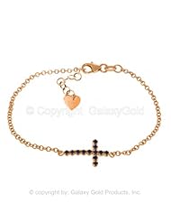 Sapphire Cross Bracelet in 14k Yellow Gold