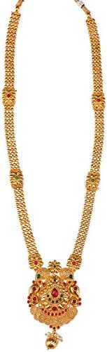 Bollywood Gold Plated Rani Haar Necklace Earring Set Fashion Jewelry