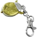 2 Tone Gold & Silver Finished Lovely Ladybug Beetle Key Chain Pocket Watch with Lobster Claw - Gift Boxed