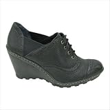 Bass Footwear ATWOOD-BLK Ladies Atwood Cap-Toe Wedge in Black Color: Cocoa, Size: 10 by Bass