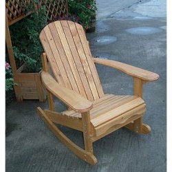 Adirondack Rocking Chair-Hardwood-Natural Finish (Natural) (28H x 29W x 41D) by