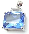 18K Gold Fill S.S. Jlo Blue Topaz CZ Pendant