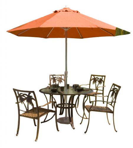 Coco Palm Patio 5 Piece Table and Arm Chair Set product image
