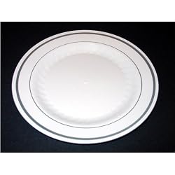 Masterpiece Premium Quality Heavyweight Plastic Plates: 25 Dinner Plates and 25 Salad Plates