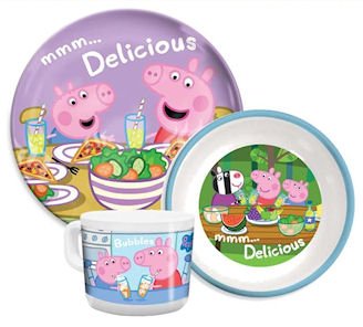 Childrens Toyshop  Third Party New : Peppa Pig & George Mug, Bowl & Plate Gift Set