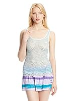 Guess Top (Turquesa / Blanco)