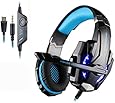 [2015 New Version] eTopxizu 3.5mm Gaming Headset Game Headphone Headsets with Microphone LED Light for PS 4 Laptop Tablet All Mobile Phones with Noise Cancelling & Volume Control Blue