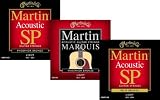 Martin Acoustic String Combo 3 Pack; M2100 Light Marquis Phosphor Bronze, MSP4100 Light Phosphor Bronze and MSP3100 Light 80/20 Bronze