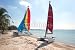 Wallmonkeys Peel and Stick Wall Decals - Biscayne Bay Beach Catamarans - Removable Graphic