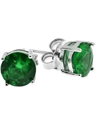 Sterling Silver & Green Crystal Earrings