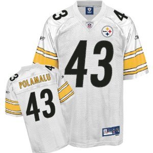 Troy Polamalu Pittsburgh Steelers White Stitched NFL Jersey Size 50 Large