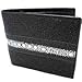 Stingray Wallets - Stingray Leather Single Stripe Bi-Fold Wallet w/ Left Flap in Black