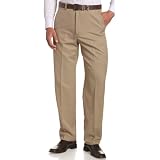 Haggar Men's Cool 18 Heather Gabardine Flat Front Pant,British Khaki,38x29
