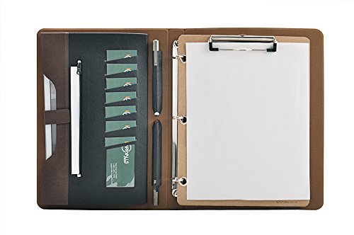 Smart 3 Ring Binder Portfolio Case with Clipboard for organizing loose documents, Black
