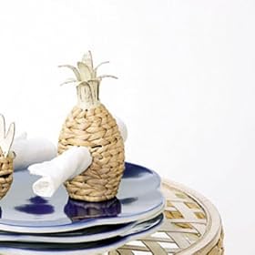 6 H Natural Banana Leaf Pineapple Shaped Napkin Rings. Use for Long Stemmed Candles. Great... by creative concepts of chicago