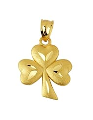 10k Yellow Gold Clover Leaf Celtic Pendant