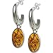 Amber Oval Earrings In Sterling Silver title=