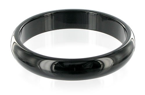 Gemstone Black Onyx Flat Bangle Bracelet size 2.5