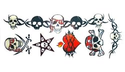 Frightful Skulls Pirate Temporary Tattoo Kit