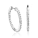 14k White Gold Inside-Out Hoop Diamond Earrings title=