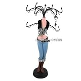Denim Jewelry Stand Zebra Print Top 15 Inches