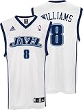 Deron Williams Utah Jazz White Replica Adidas NBA Jersey